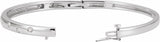 14K White Gold 1/2 CTW Natural Diamond Bangle 6 3/4" Bracelet
