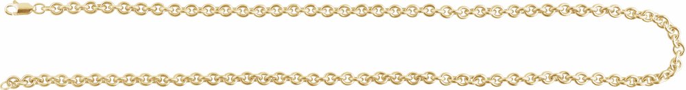 14K Yellow Gold-Filled 4.4 mm Cable 20" Chain