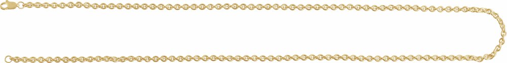14K Yellow Gold-Filled 2.4 mm Cable 16" Chain