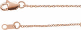 10K Rose Gold 1 mm Diamond-Cut Cable 20" Chain