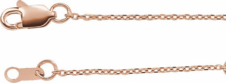 10K Rose Gold 1 mm Diamond-Cut Cable 24" Chain