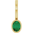 14K Yellow Gold Natural Emerald Solitaire Charm/Pendant