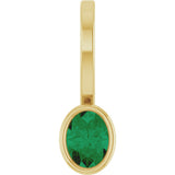 14K Yellow Gold Natural Emerald Solitaire Charm/Pendant