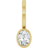 14K Yellow Gold 1/6 CT Lab-Grown Diamond Solitaire Charm/Pendant