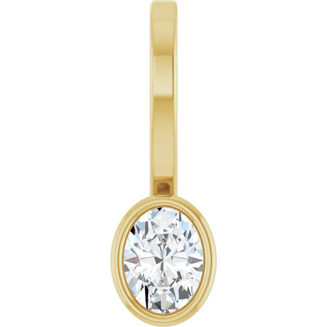 14K Yellow Gold 1/6 CT Lab-Grown Diamond Solitaire Charm/Pendant
