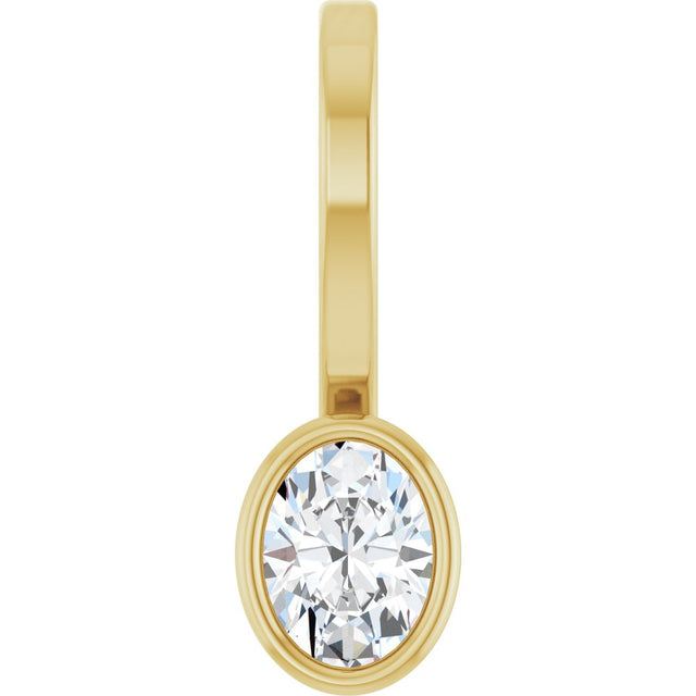 14K Yellow Gold 1/6 CT Lab-Grown Diamond Solitaire Charm/Pendant