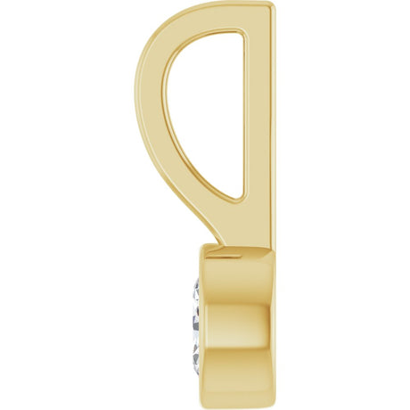 14K Yellow Gold 1/6 CT Lab-Grown Diamond Solitaire Charm/Pendant