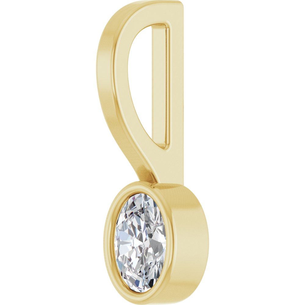 14K Yellow Gold 1/6 CT Lab-Grown Diamond Solitaire Charm/Pendant