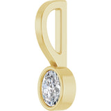 14K Yellow Gold 1/6 CT Lab-Grown Diamond Solitaire Charm/Pendant