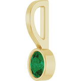 14K Yellow Gold Natural Emerald Solitaire Charm/Pendant