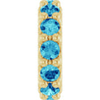 14K Yellow Gold Natural Blue Zircon Spacer Charm/Pendant