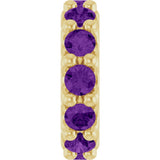 18K Yellow Gold-Plated Sterling Silver Natural Amethyst Spacer Charm/Pendant