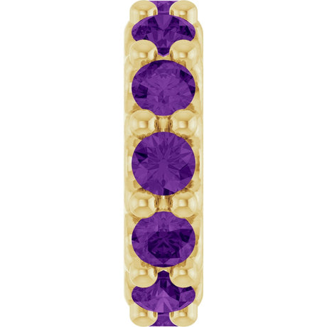 18K Yellow Gold-Plated Sterling Silver Natural Amethyst Spacer Charm/Pendant
