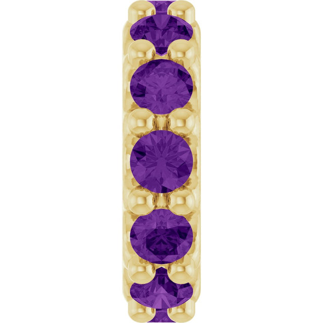 14K Yellow Gold Natural Amethyst Spacer Charm/Pendant