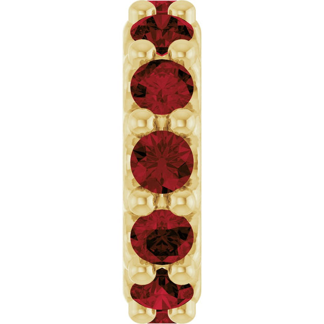 14K Yellow Gold Natural Mozambique Garnet Spacer Charm/Pendant