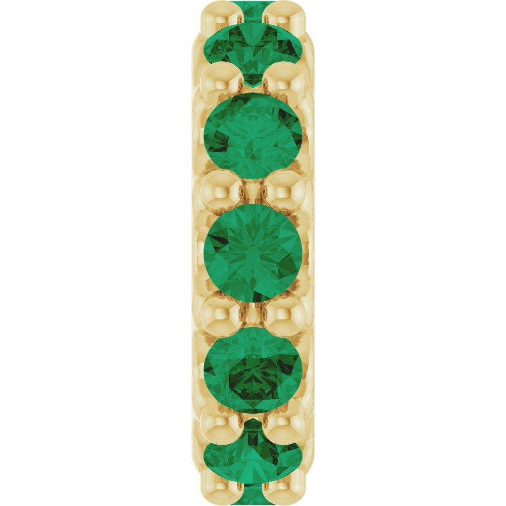 14K Yellow Gold Lab-Grown Emerald Spacer Charm/Pendant