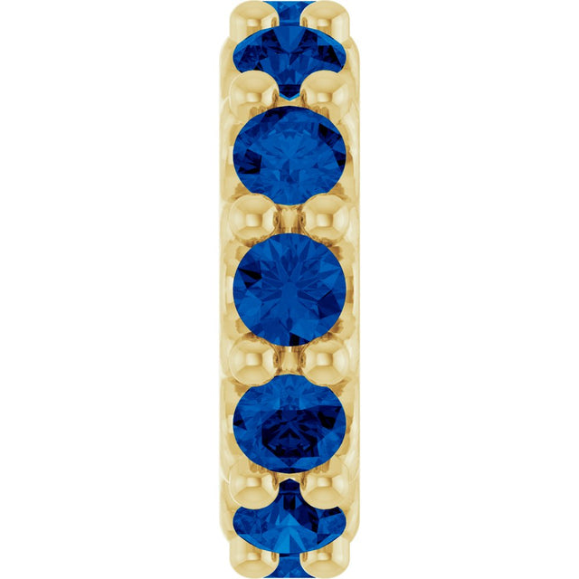 14K Yellow Gold Lab-Grown Blue Sapphire Spacer Charm/Pendant
