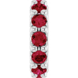 14K White Gold Lab-Grown Ruby Spacer Charm/Pendant