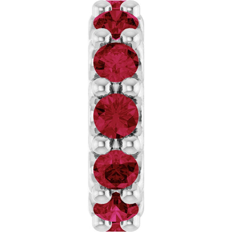 14K White Gold Lab-Grown Ruby Spacer Charm/Pendant