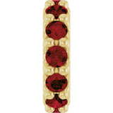 18K Yellow Gold-Plated Sterling Silver Natural Mozambique Garnet Spacer Charm/Pendant