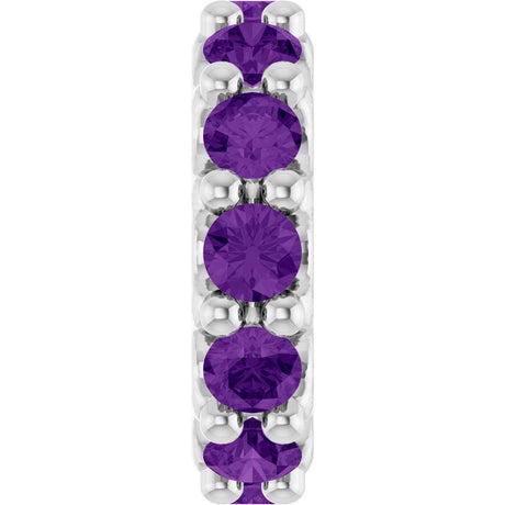 Sterling Silver Natural Amethyst Spacer Charm/Pendant