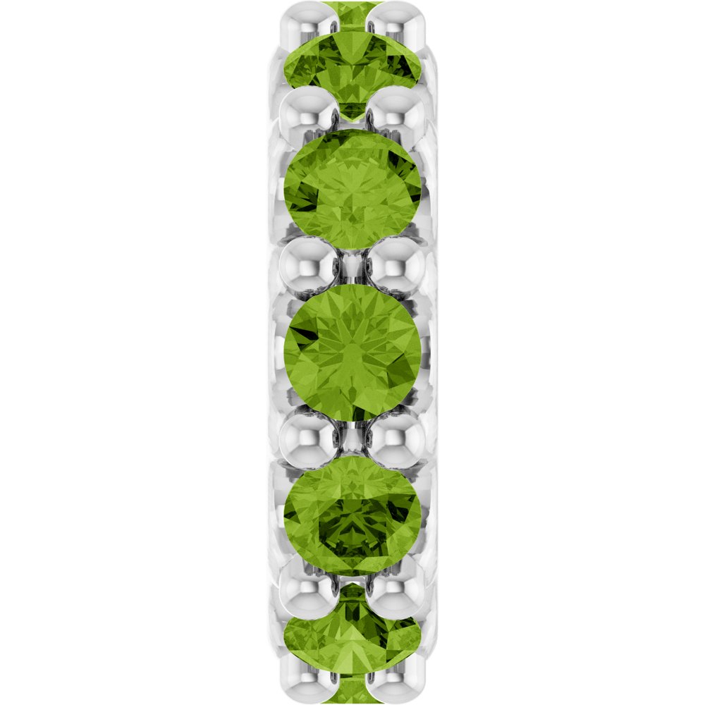 14K White Gold Natural Peridot Spacer Charm/Pendant
