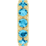 18K Yellow Gold-Plated Sterling Silver Natural Aquamarine Spacer Charm/Pendant