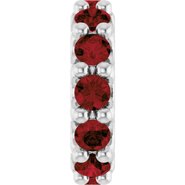 14K White Gold Natural Mozambique Garnet Spacer Charm/Pendant