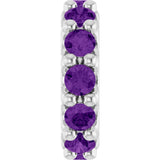 Sterling Silver Natural Amethyst Spacer Charm/Pendant