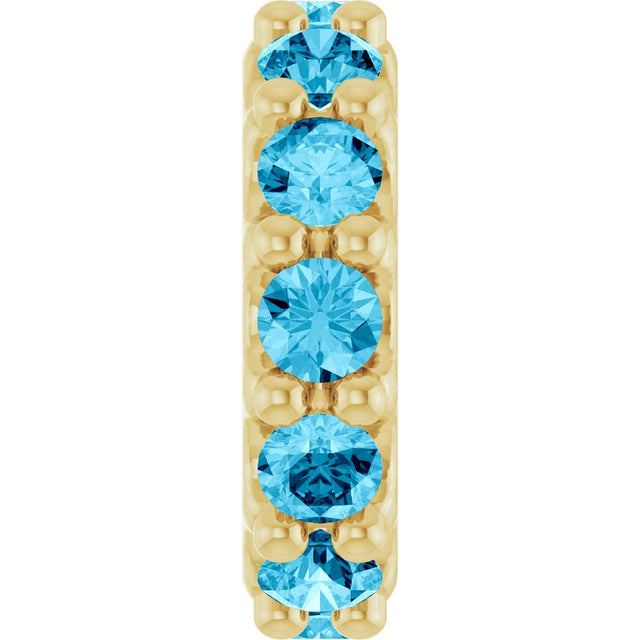 14K Yellow Gold Natural Aquamarine Spacer Charm/Pendant