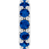 14K White Gold Natural Blue Sapphire Spacer Charm/Pendant