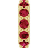 18K Yellow Gold-Plated Sterling Silver Lab-Grown Ruby Spacer Charm/Pendant