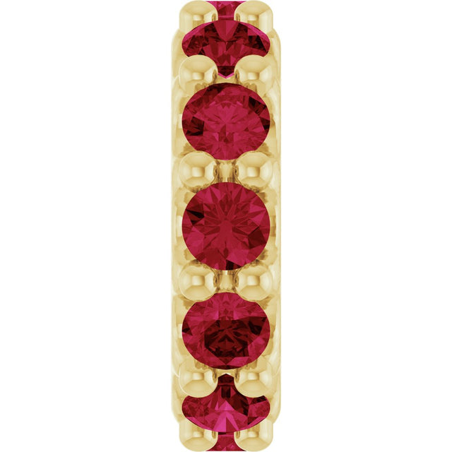 18K Yellow Gold-Plated Sterling Silver Lab-Grown Ruby Spacer Charm/Pendant