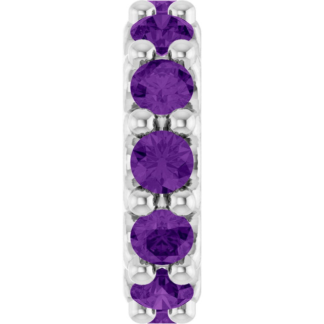 14K White Gold Natural Amethyst Spacer Charm/Pendant