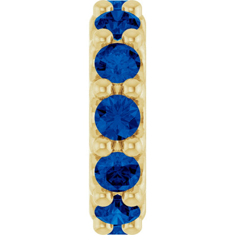 18K Yellow Gold-Plated Sterling Silver Lab-Grown Blue Sapphire Spacer Charm/Pendant