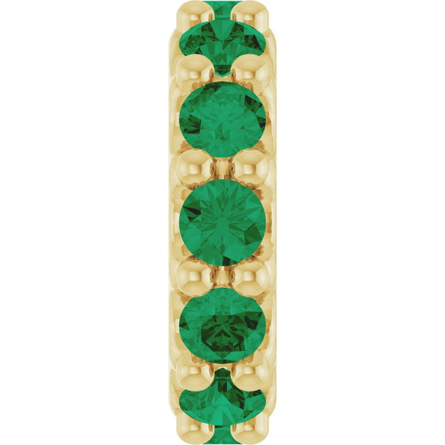 14K Yellow Gold Natural Emerald Spacer Charm/Pendant