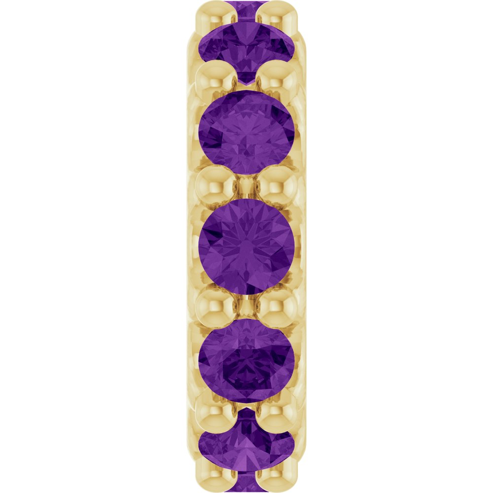14K Yellow Gold Natural Amethyst Spacer Charm/Pendant
