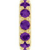 14K Yellow Gold Natural Amethyst Spacer Charm/Pendant