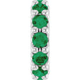 14K White Gold Lab-Grown Emerald Spacer Charm/Pendant