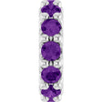 14K White Gold Natural Amethyst Spacer Charm/Pendant