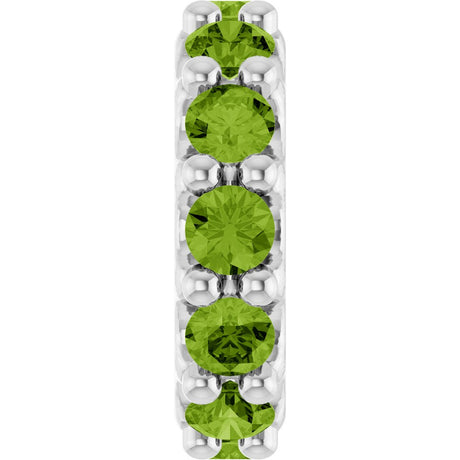 14K White Gold Natural Peridot Spacer Charm/Pendant
