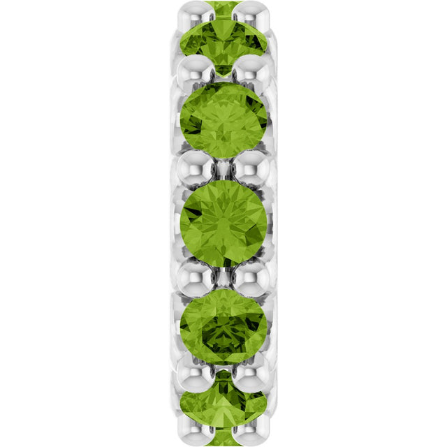 14K White Gold Natural Peridot Spacer Charm/Pendant
