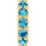 18K Yellow Gold-Plated Sterling Silver Natural Blue Zircon Spacer Charm/Pendant