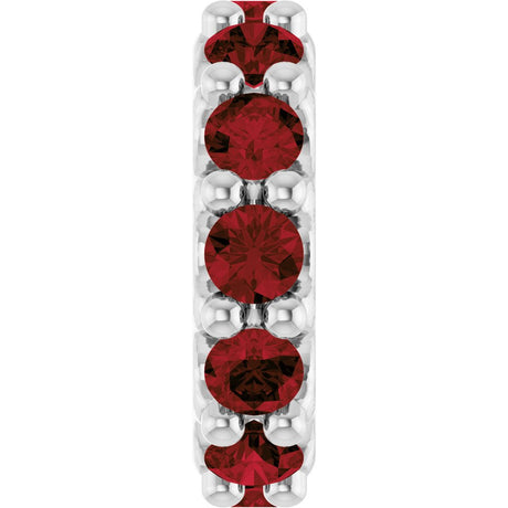 Sterling Silver Natural Mozambique Garnet Spacer Charm/Pendant