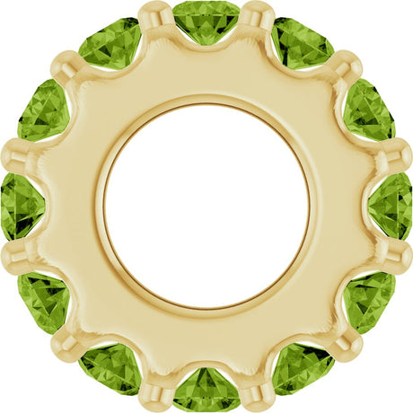 14K Yellow Gold Natural Peridot Spacer Charm/Pendant