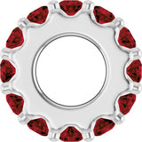 14K White Gold Natural Mozambique Garnet Spacer Charm/Pendant