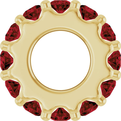 14K Yellow Gold Natural Mozambique Garnet Spacer Charm/Pendant
