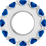 14K White Gold Lab-Grown Blue Sapphire Spacer Charm/Pendant