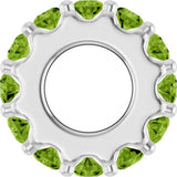 14K White Gold Natural Peridot Spacer Charm/Pendant