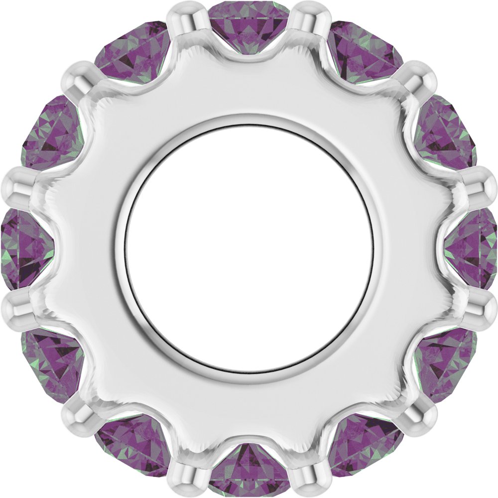 14K White Gold Lab-Grown Alexandrite Spacer Charm/Pendant